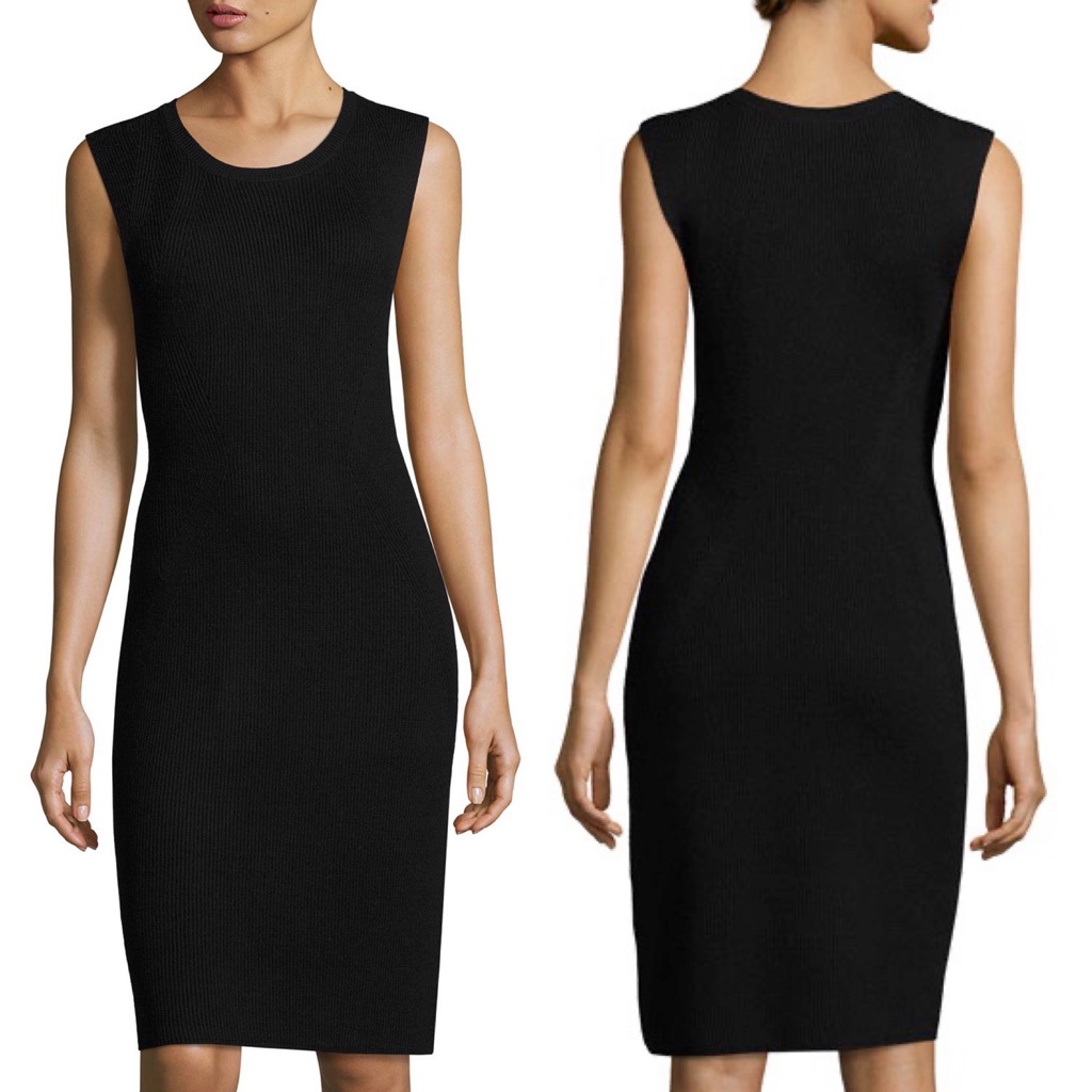 Euc Vince Black Ribbed Sleeveless Sweater Dress